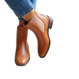 JustFab Brown French oak ankle boots Vernetta booties size 7